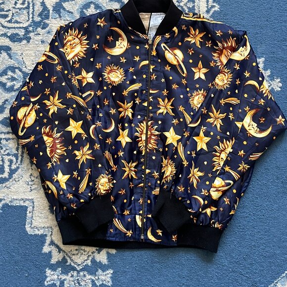 Vintage 80s Picasso Art Jacket Reversible Windbreaker Sz L RARE - Picture 4 of 5